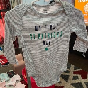 NWOT 9 month st. Patties onesie